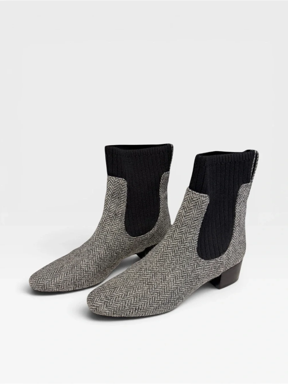 J. Crew Ribbed-shaft herringbone boots